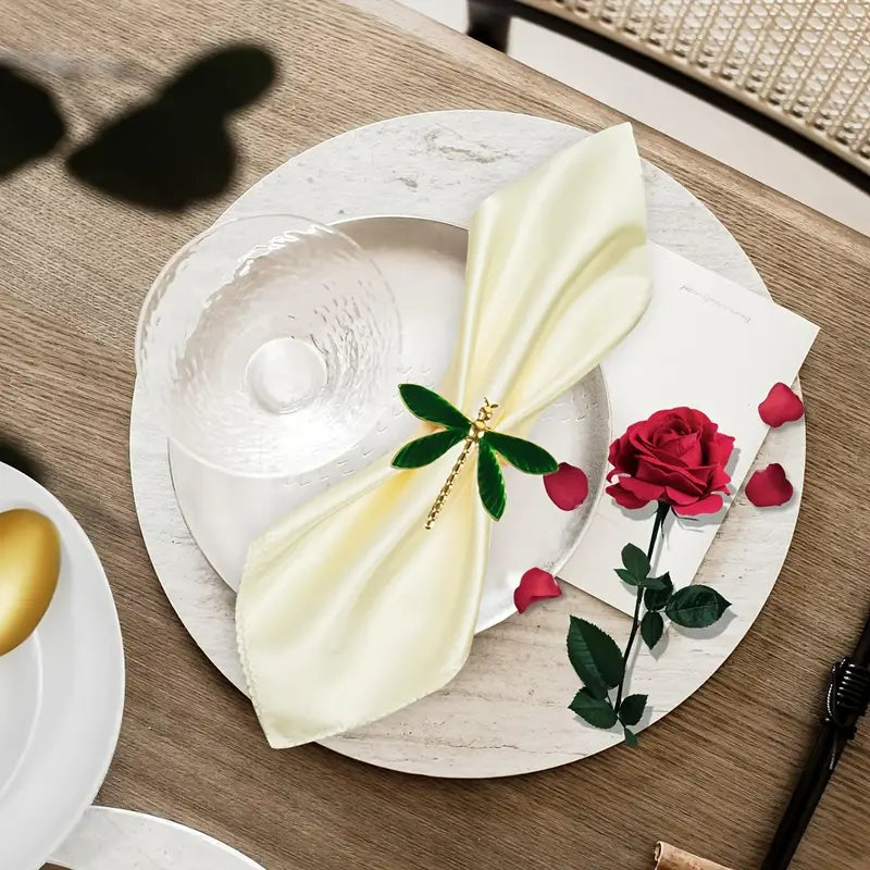 Dragonfly Napkin Rings 6pcs - Cast Iron Elegant Table Decor