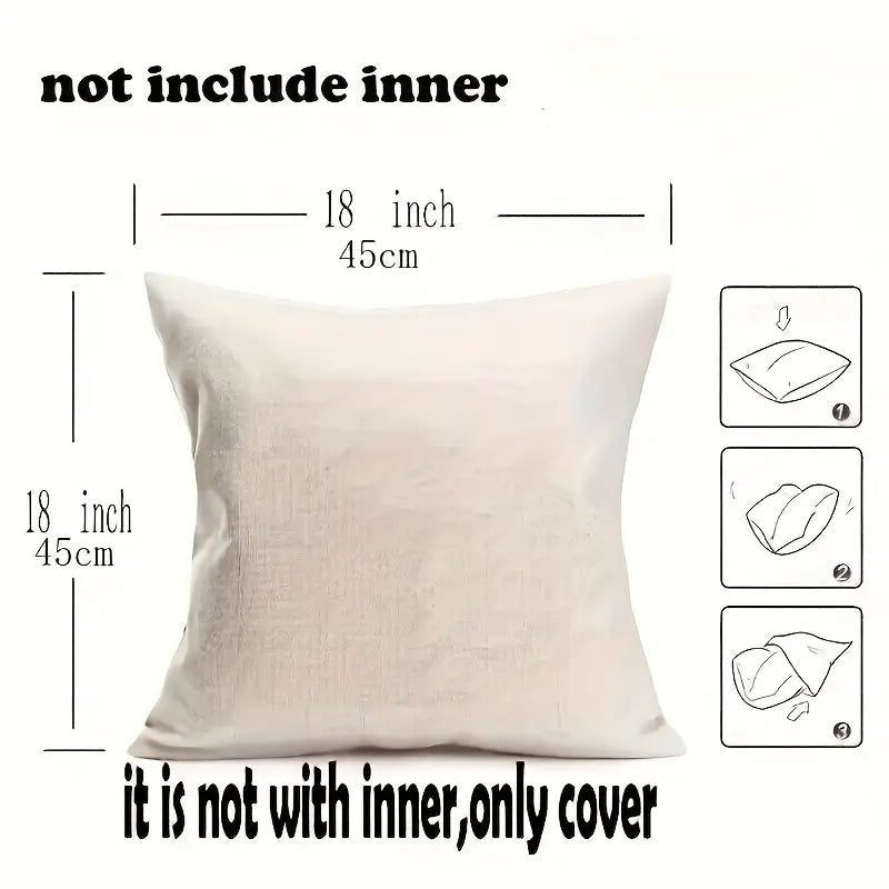 4PCS Bohemian Floral Throw Pillow Covers – 18x18in Cushion Cases for Living Room & Car