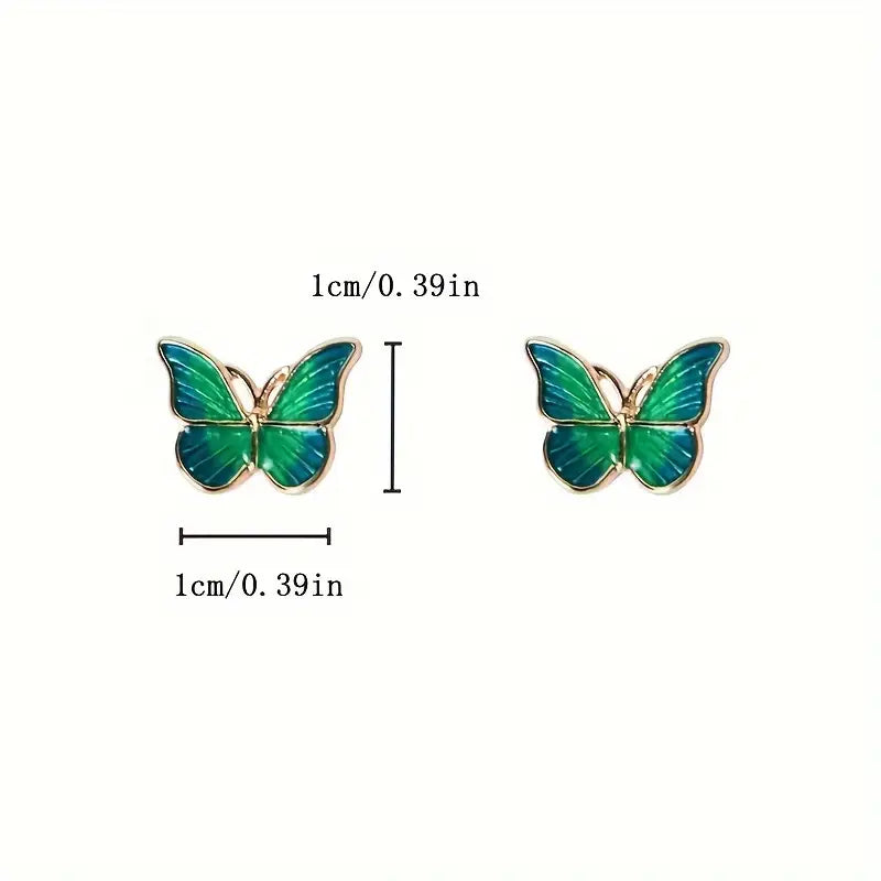 Butterfly Stud Earrings – Vintage Alloy Jewelry Summer Fashion for Women & Girls
