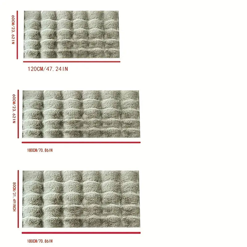 Tapis luxueux en velours vert matcha à bulles - Ultra doux et moelleux
