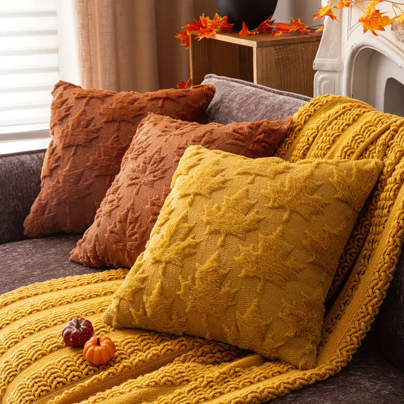 Maple Leaf Pillow Covers 45x45cm - Fall Decor Cushion Cases