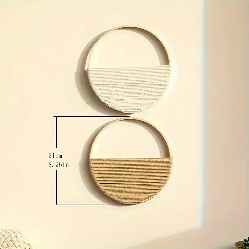 2pcs Handcrafted Bamboo Wall Art Set