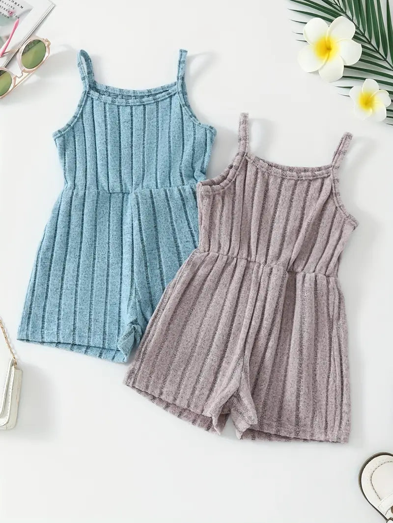 Ensemble short et body à volants pour bébé fille | Tenue printemps/été 2 pièces à rayures