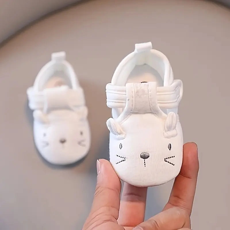 Chaussures bébé souples à imprimé animal | Chaussures de marche antidérapantes à semelle plate pour nouveau-nés