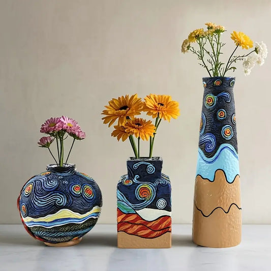 Starry Sky Vase Set - Resin Modern Decor, Indoor/Outdoor