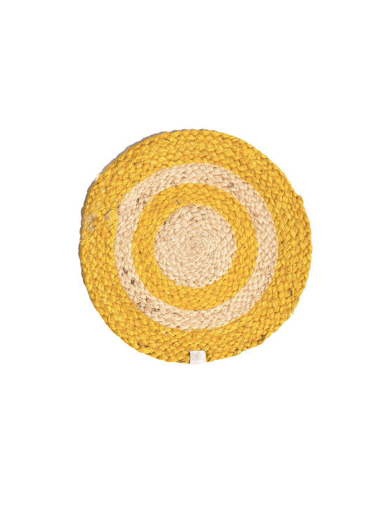 Round Braided Dining Placemats – Tabletop Accessories – Jute Fiber – 4-Piece Set