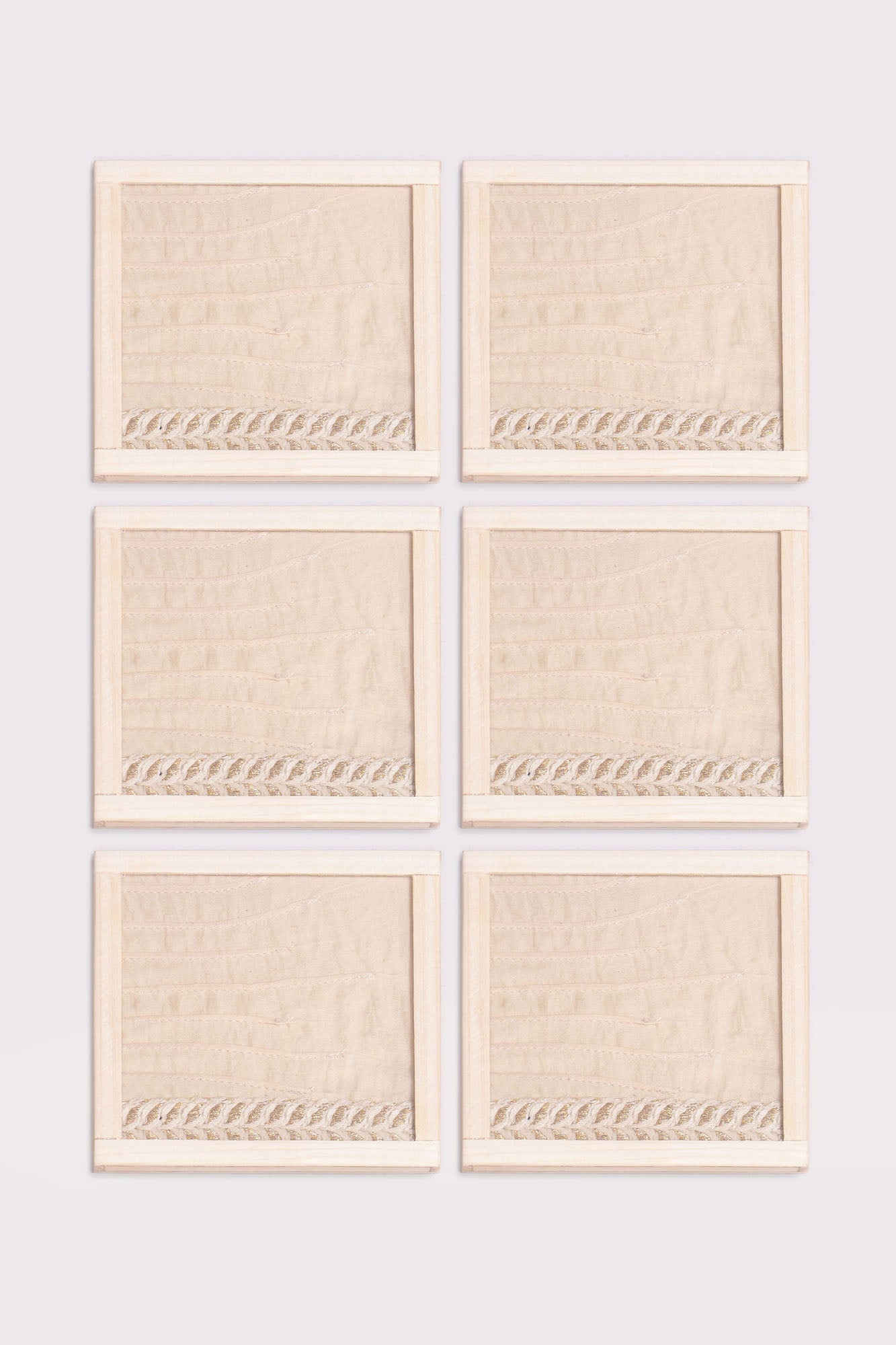 Alabaster Handwoven Coasters - Set of 2 pcs with Coaster Holder