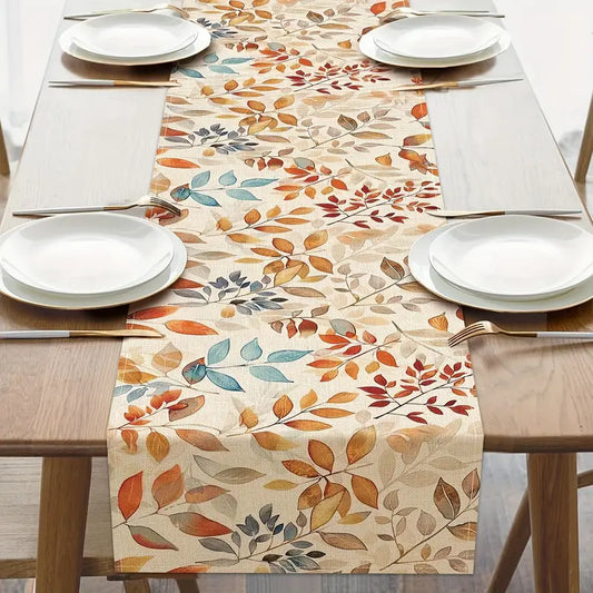 Linen Table Runner - Fall Colors, Farmhouse Decor (Sizes Available)