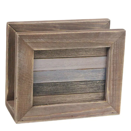 Rustic Wood Napkin Holder - Vintage Rectangular Tissue Box Dispenser