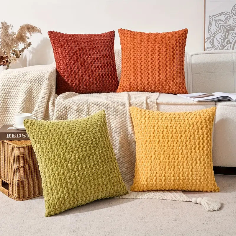 Corduroy Pillow Covers 4-Piece Set - Soft Decorative Throw Pillowcases
