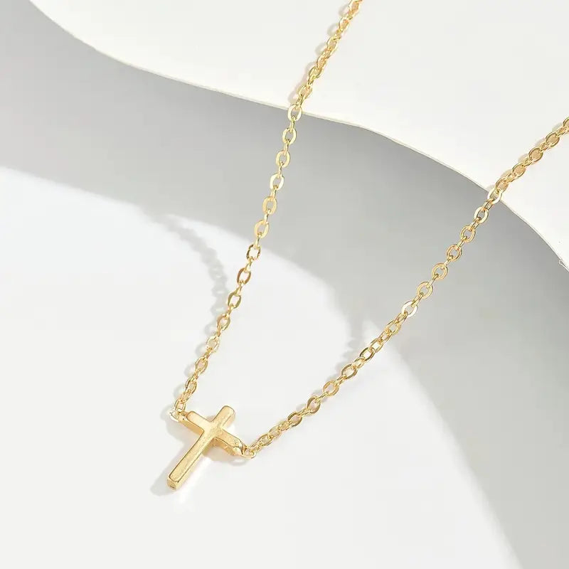 Golden Cross Pendant Necklace