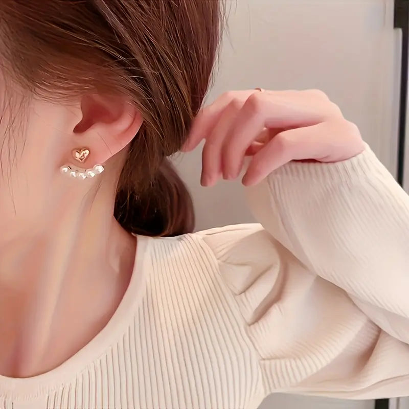 Pearl Earrings Set: Dangle Studs Women's Jewelry