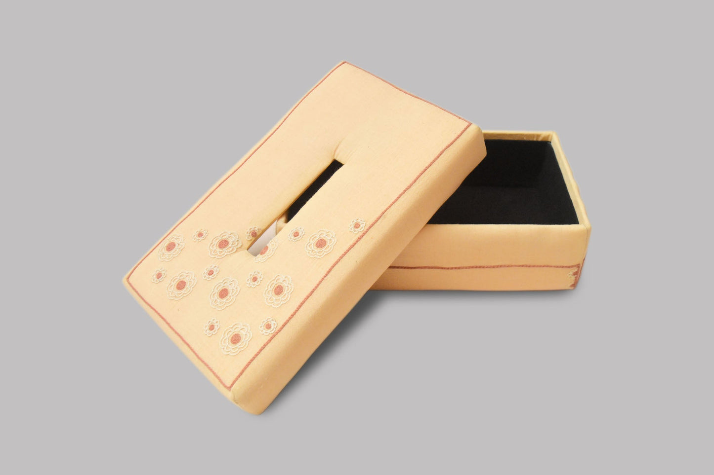 Hand Woven Cotton Tissue Box - Japanese Hand Embroidery