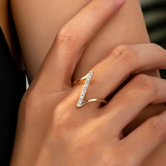 French Ring Women - Elegant Glass Alloy Jewelry