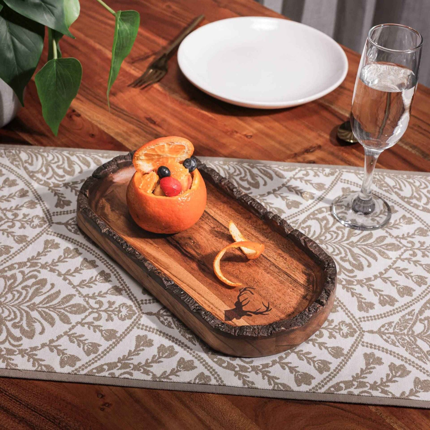 Oh Deer Serving Platter – Charcuterie Board – Handcrafted Acacia Wood – 30x15cm