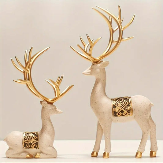 Modern Resin Elk Figurine - Chic Indoor Room Decor