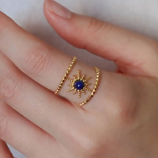 18K Gold Plated Spiked Ring - Stainless Steel Gift Jewelry