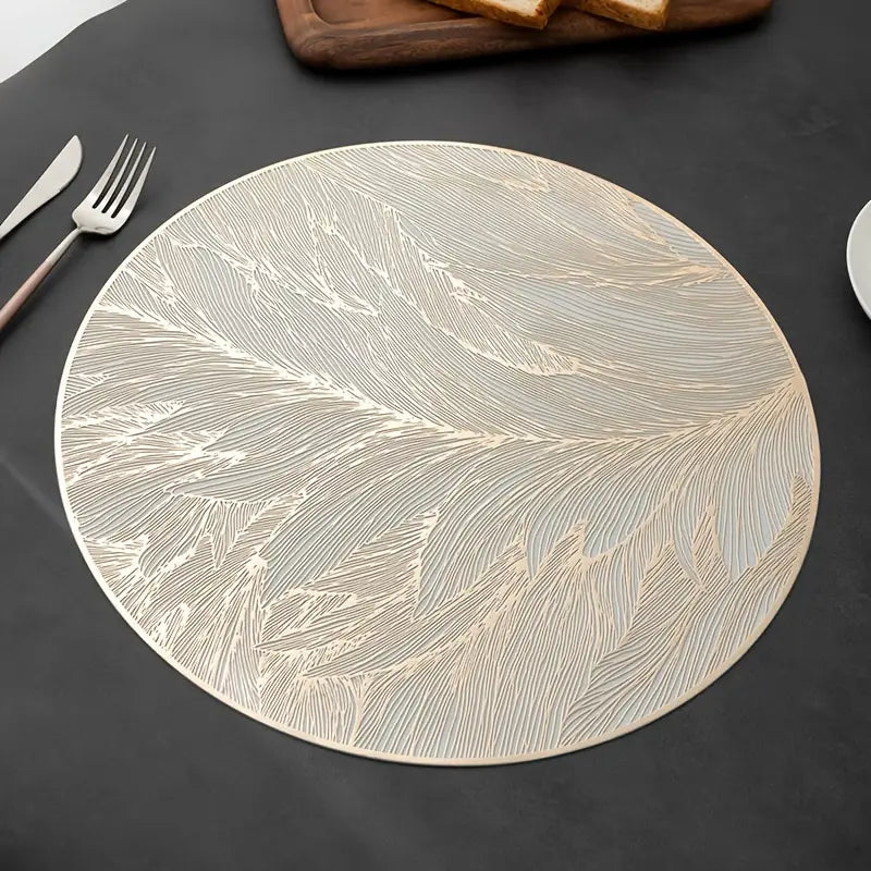 Round Placemats Set - Waterproof Heat Resistant Dining Table Mats