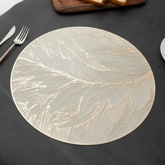 Round Placemats Set - Waterproof Heat Resistant Dining Table Mats