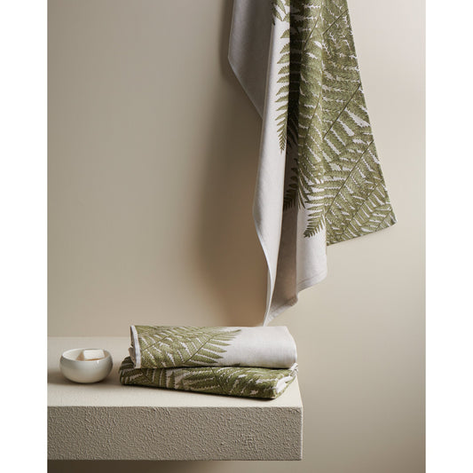 Bamboo Cotton Towel Hammam Terry - Fern Print