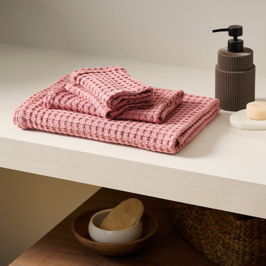 Cotton Waffle Towel - Chalk Bath Set