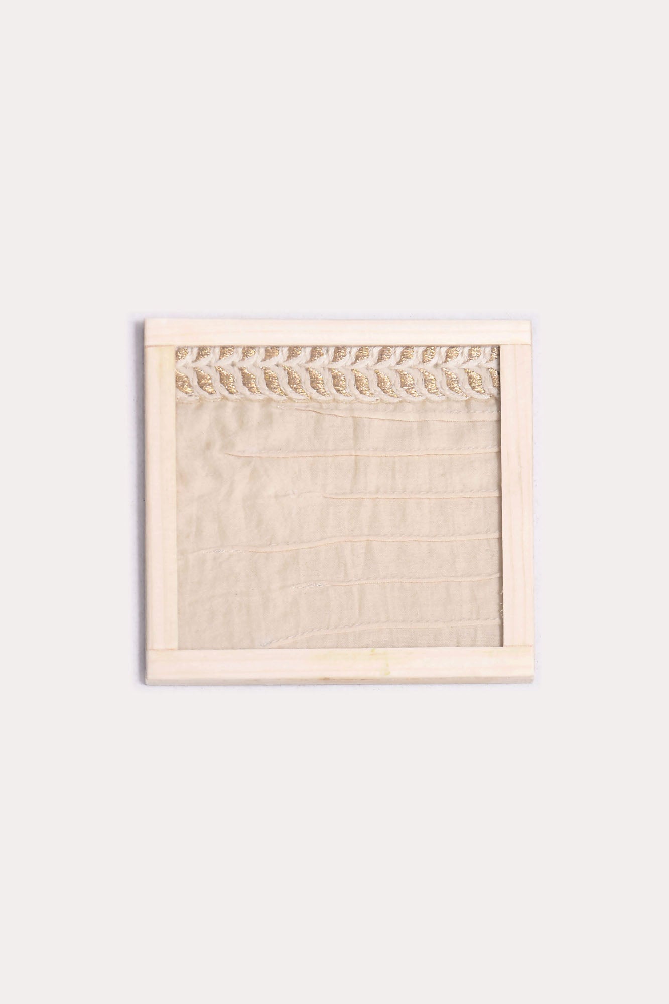 Handwoven Dupion Silk Beverage Coasters - Set of 2 With Coaster Holder