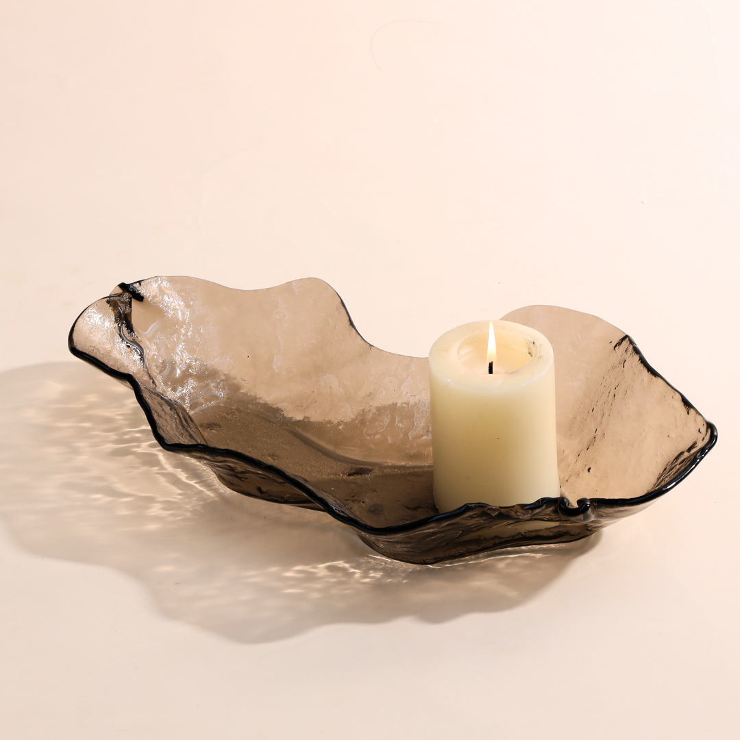 Slumped Glass Serving Bowl - Organic Silhouette