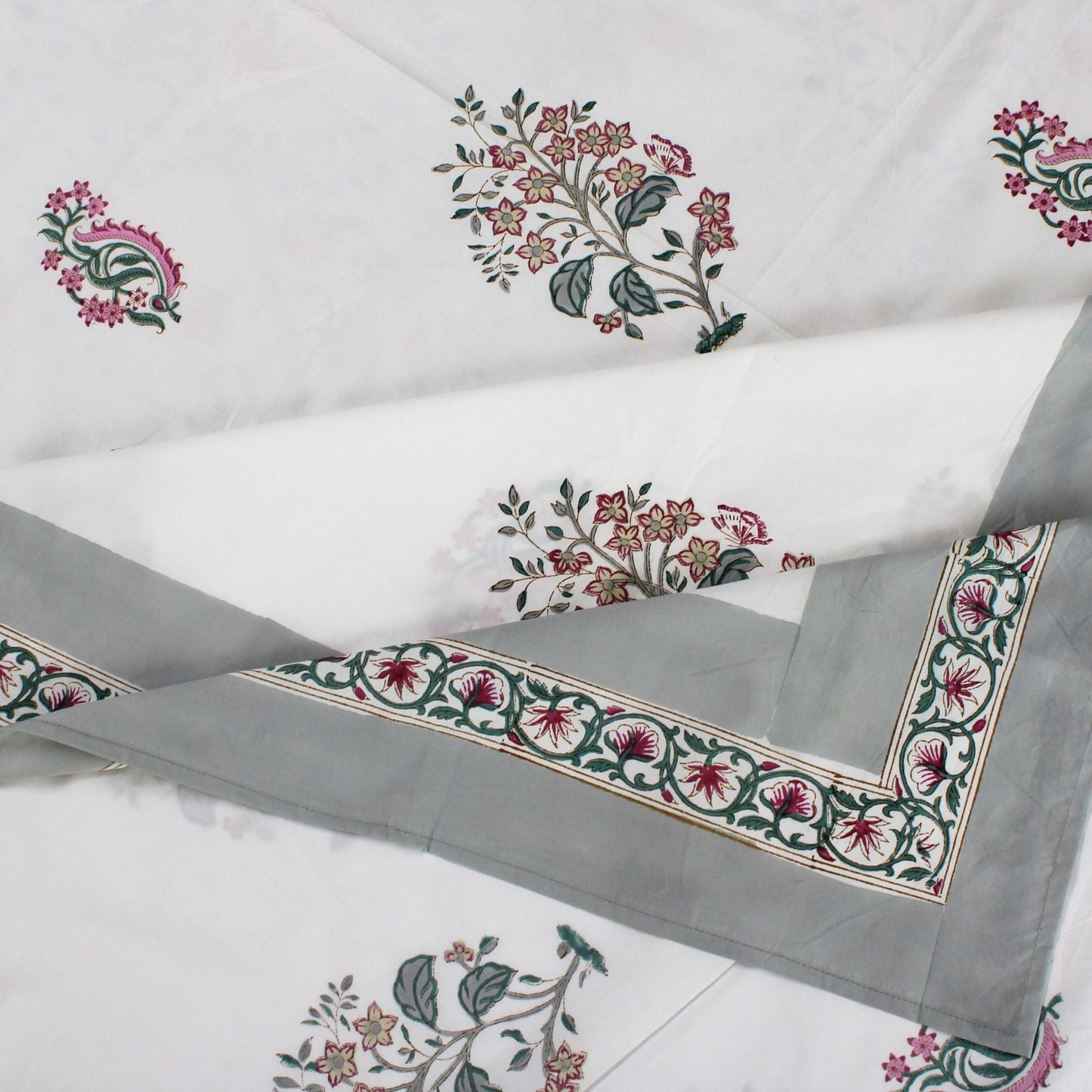 Bedsheet | Handblock-Printed Cotton Garden Inspired | Set of 3