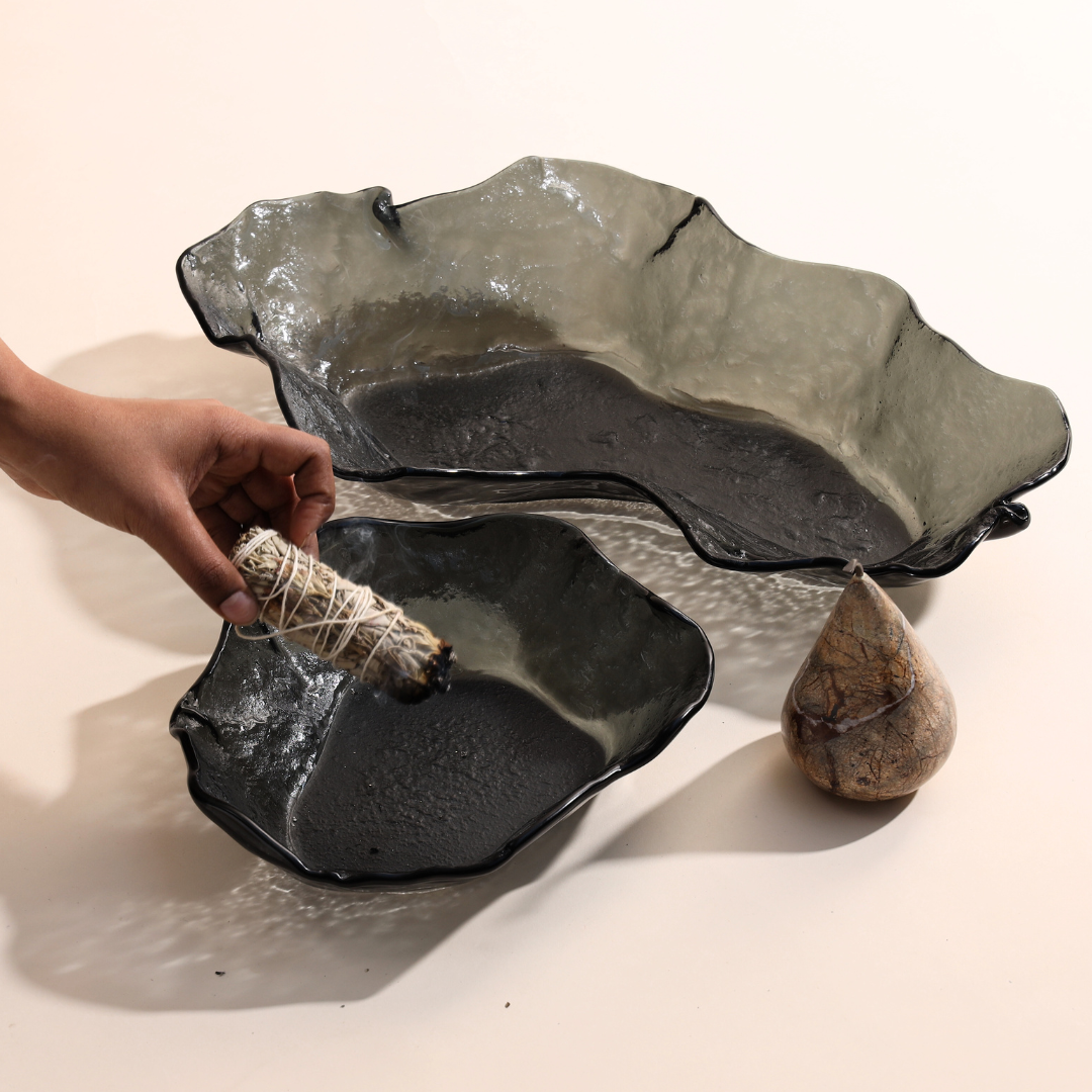 Slumped Glass Serving Bowl - Organic Silhouette