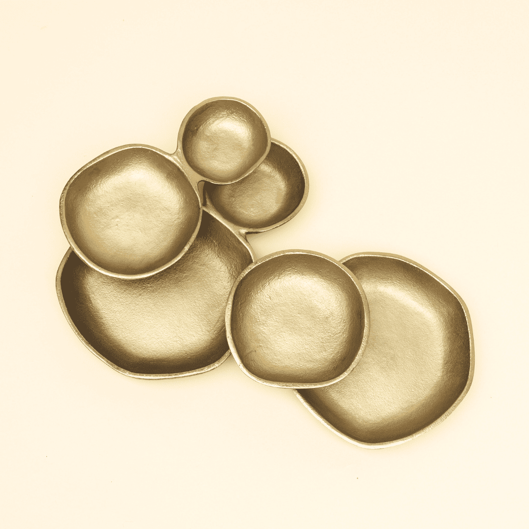 Textured Aluminium Serving Bowl - Gold Finish, Small & Large Sizes
