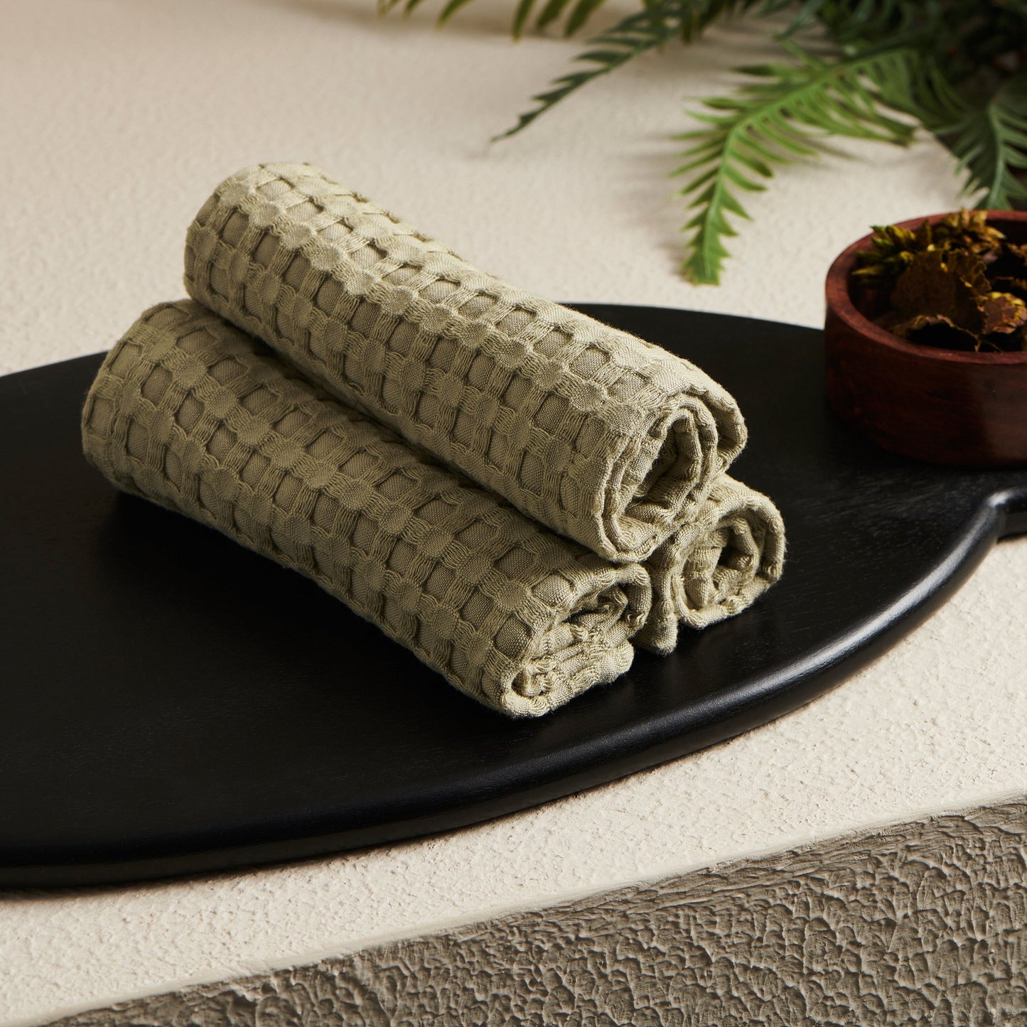 Cotton Bamboo Face Towel Waffle - Eco-Friendly