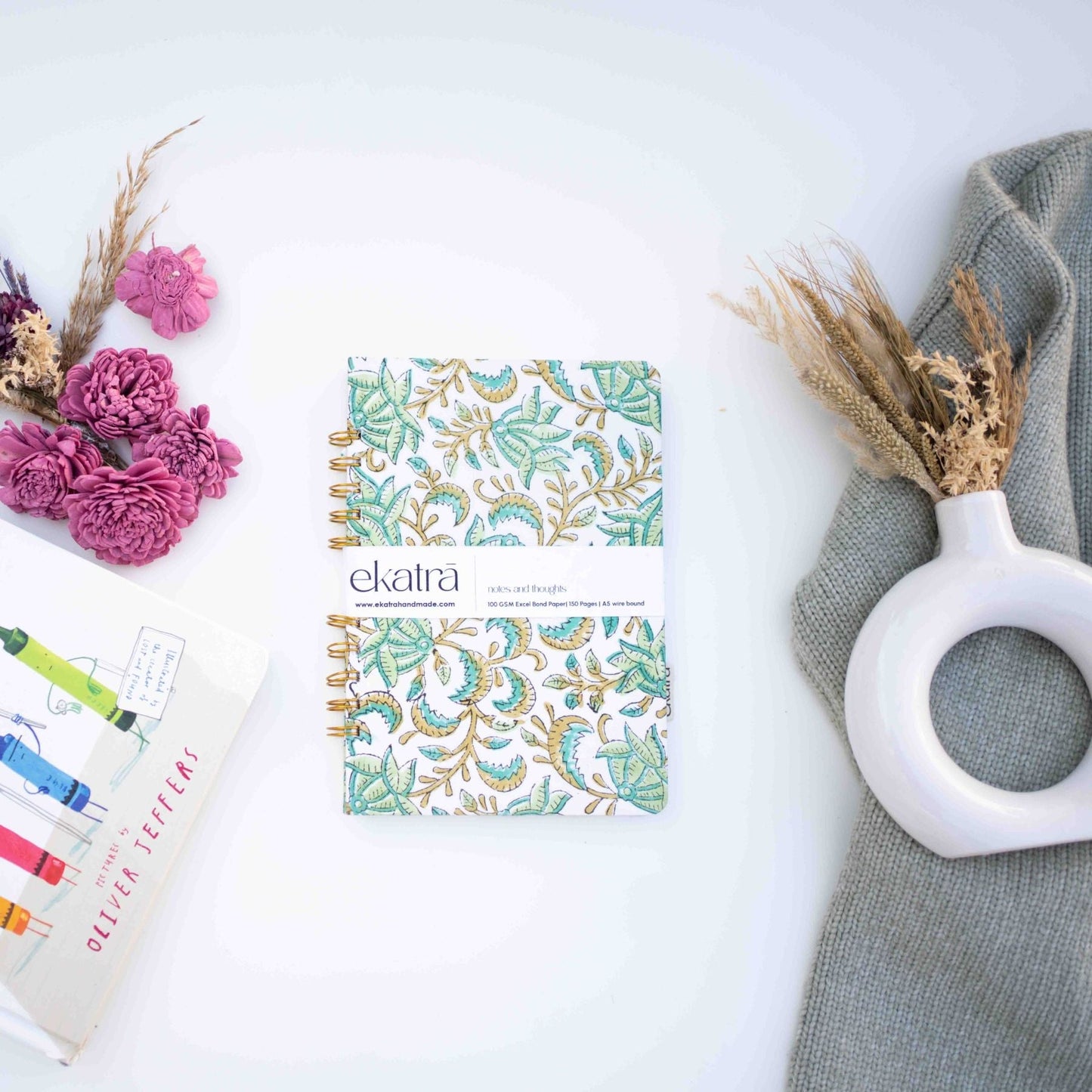 Wire-Bound Journal - Handcrafted, A5 Ruled, 100 GSM Sustainable