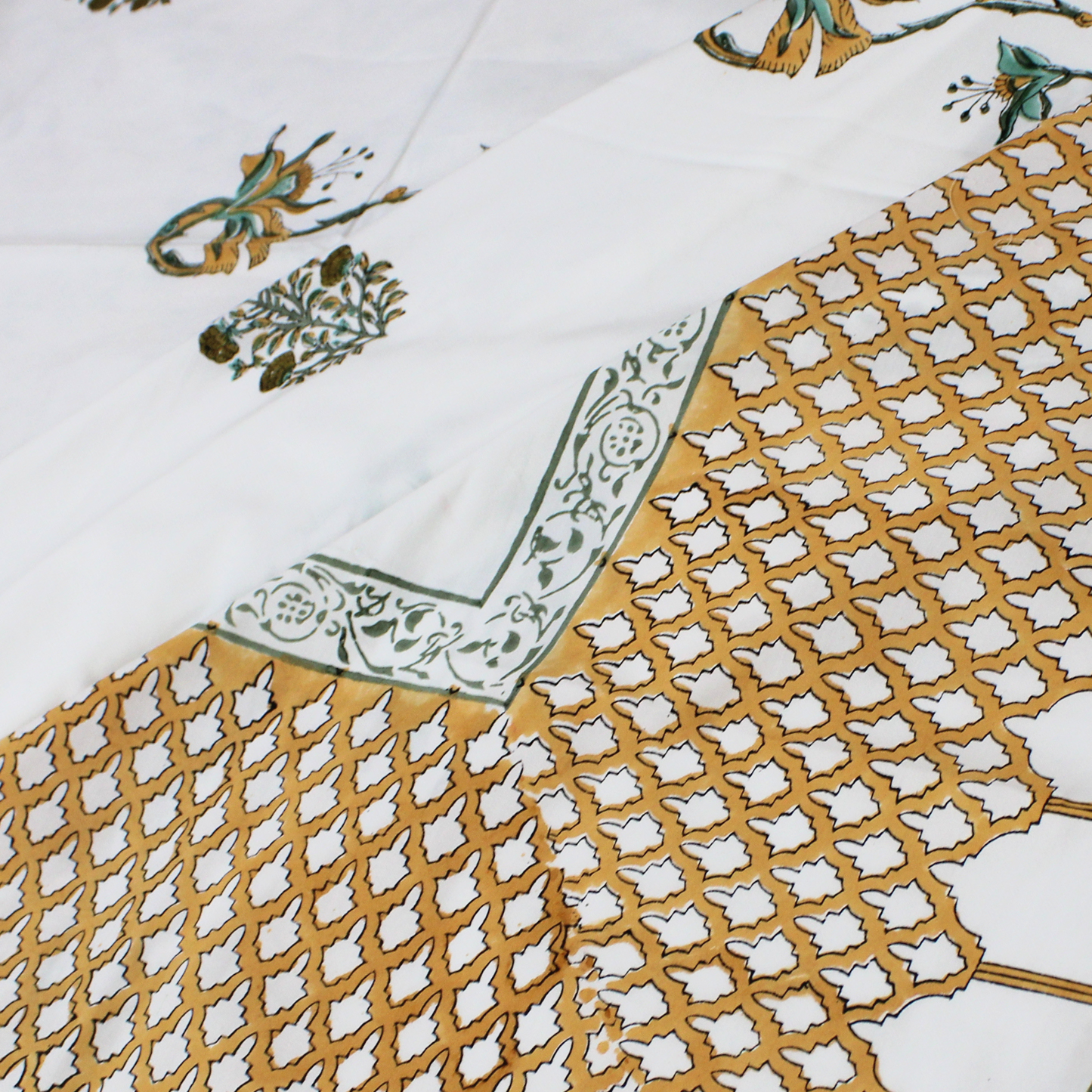 Bedsheet | Cotton Handblock-Printed Garden Floral | Set of 3