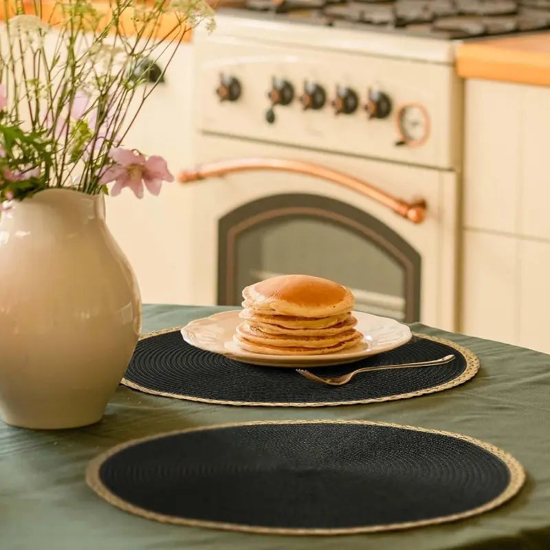 Round Braided Placemats - Washable, Heat Resistant, Non-Slip Dining Table Mats