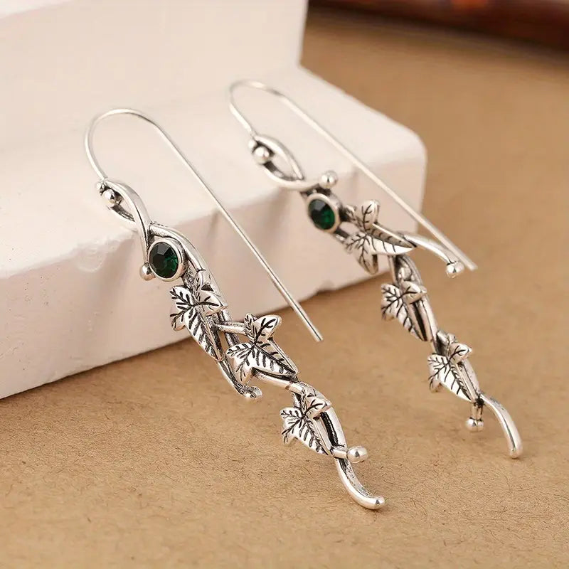 Silver Ivy Leaf Earrings - Elf Plant Jewelry