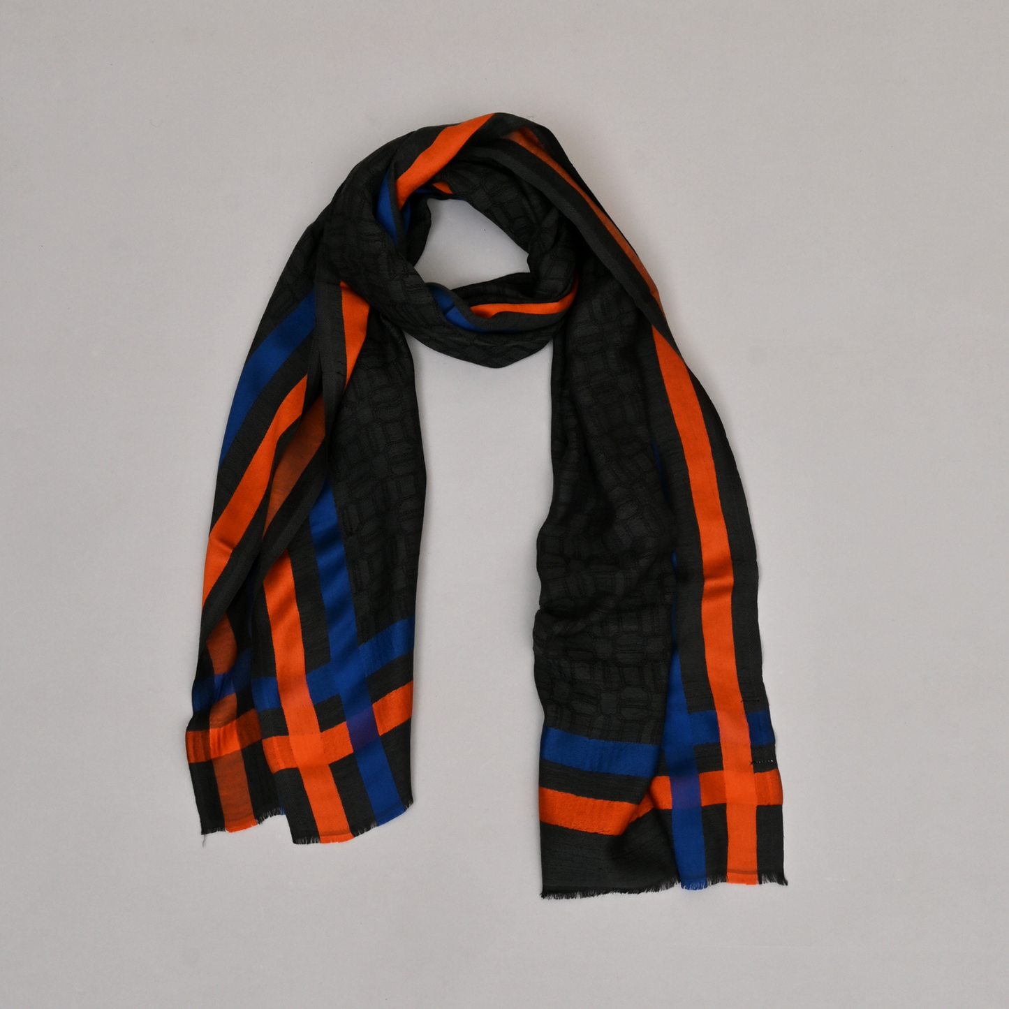 Scarf | Wool Silk Unisex | Maroon Orange