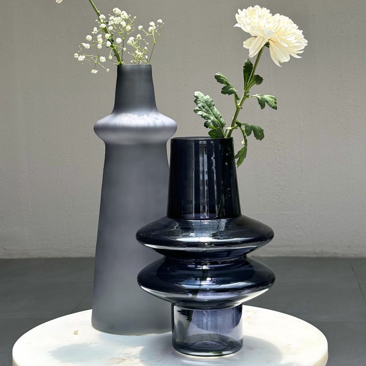 Frosted Glass Vase For Long Stems - 3 Colors