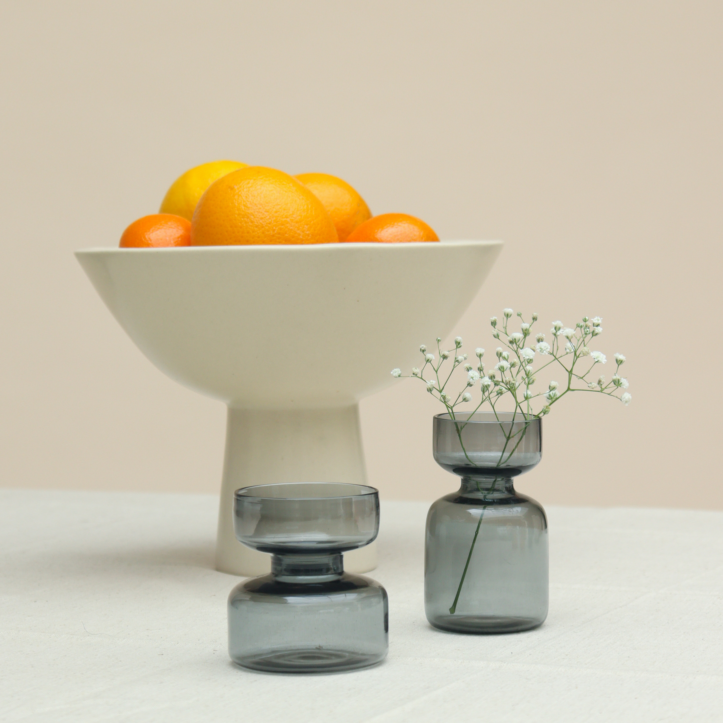 Tinted Glass Vase - Teal, Amber & Slate Grey