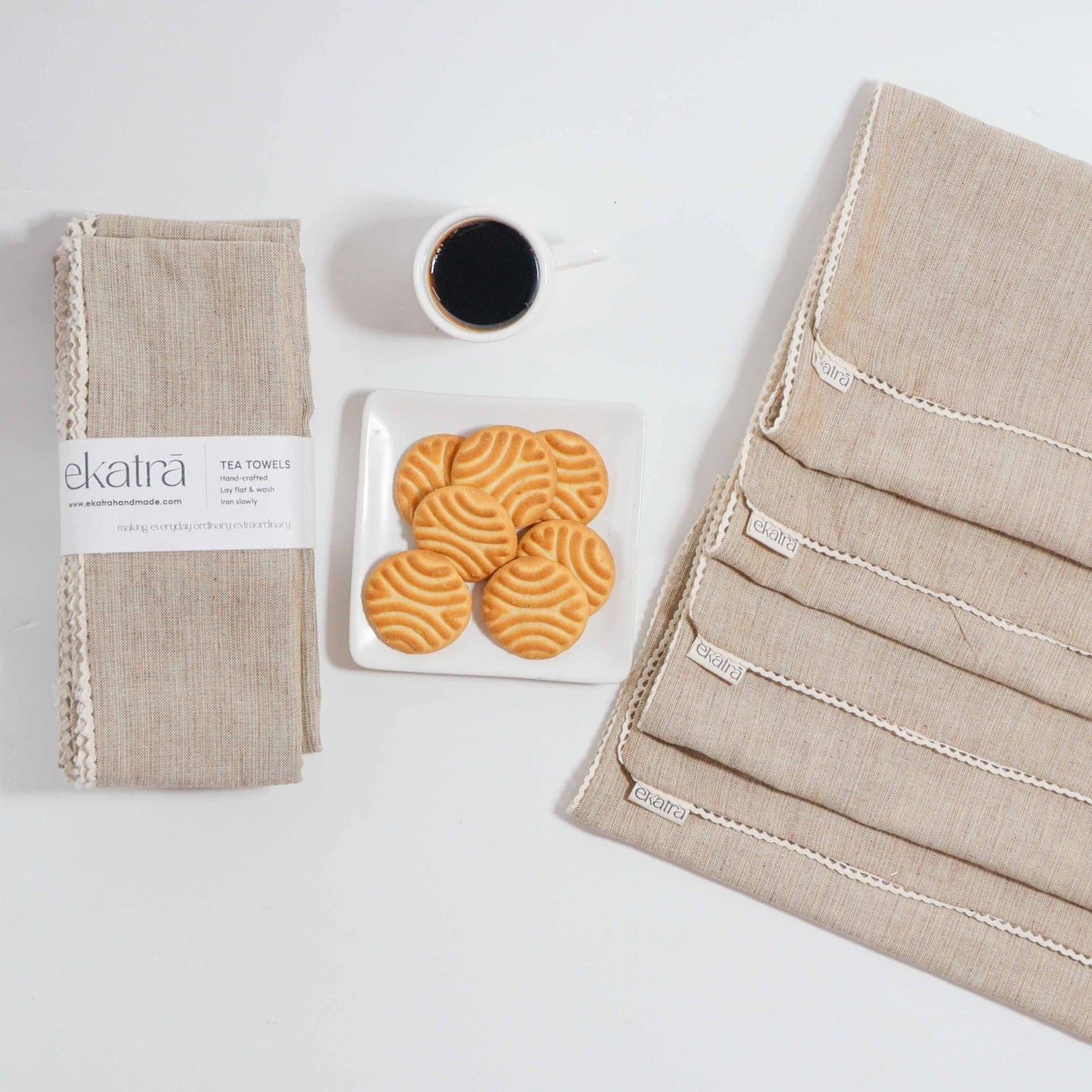 Cotton Absorbent Tea Towel - Sets of 4, 6 or 8