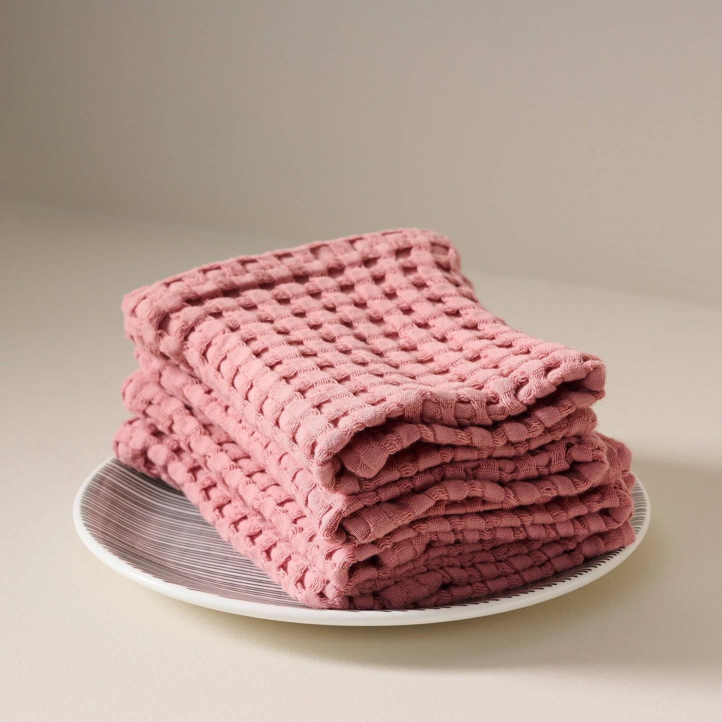 Cotton Waffle Towel - Dusty Pink