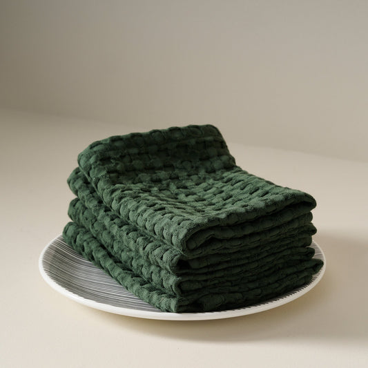 Cotton Bamboo Waffle Face Towel - Soft, Hypoallergenic