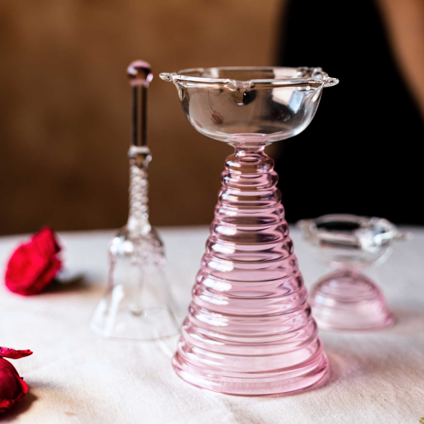 Glass Tea Light Candle Holder - Modern Diya Design