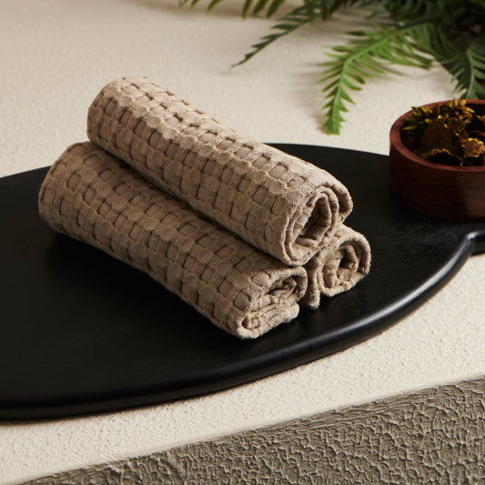 Cotton Bamboo Waffle Towel - For Face