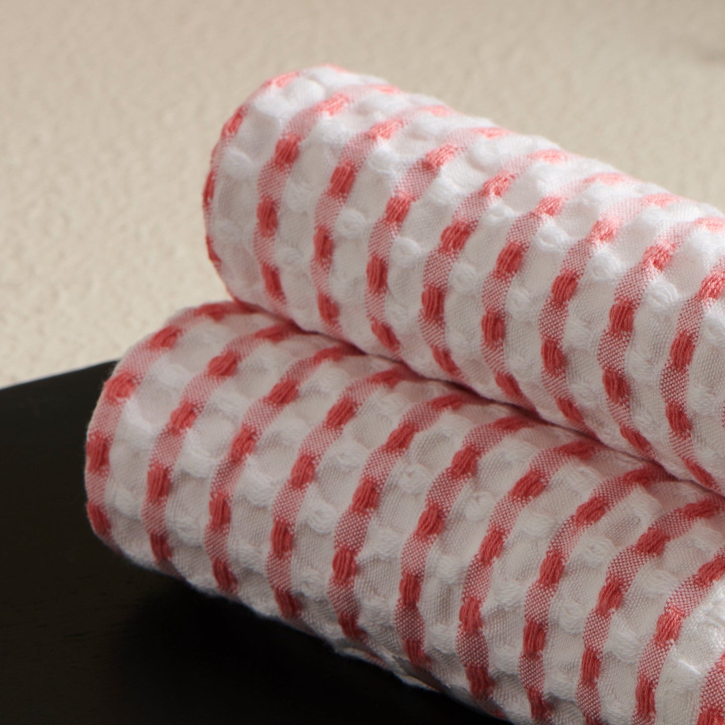 Cotton Waffle Towel - Peach, Quick Drying