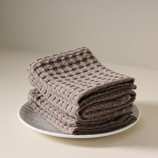 Cotton Bamboo Waffle Face Towel - Ash