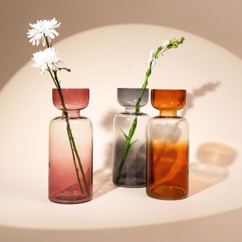 Handblown Tinted Glass Vase - Grande Size, 3 Colors