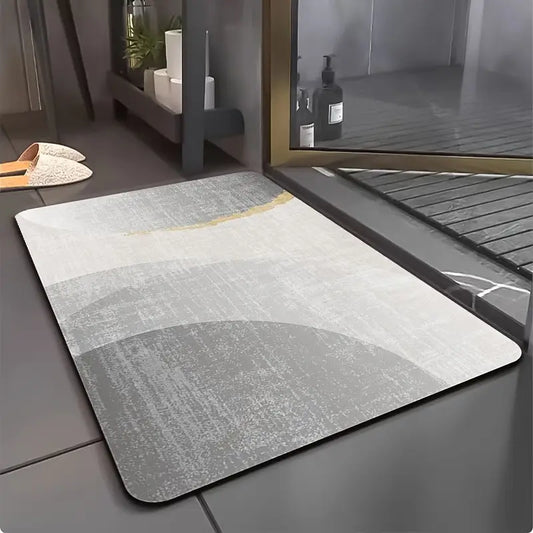 Geometric Gradient Bath Mat - Ultra Absorbent, Non-Slip, Quick Dry