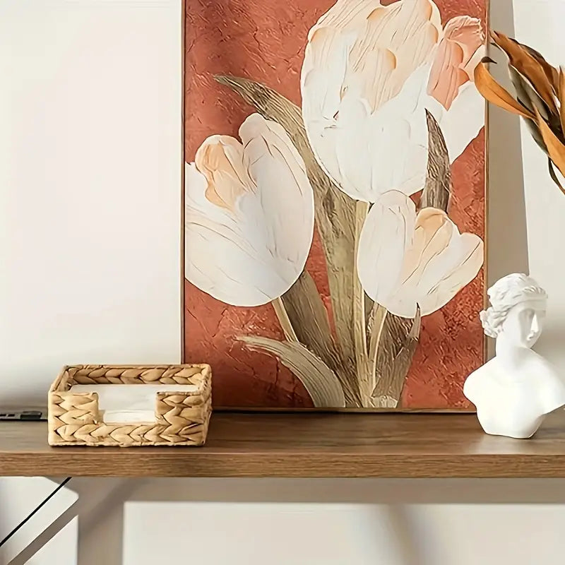 Rustic Woven Storage Basket - Natural Shelf Organizer for Home