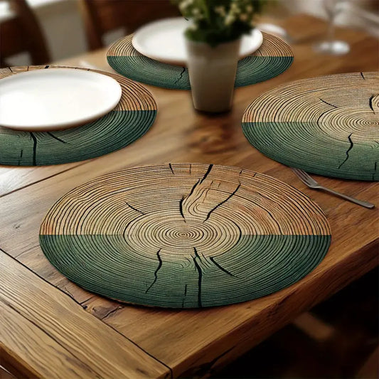 Vintage Holiday Placemats - Washable Table Mats with Olive Oil Decor
