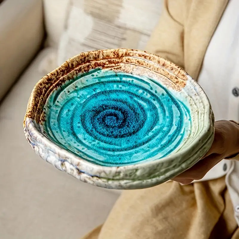 Blue Marbled Ceramic Salad Plates - Restaurant Grade Dinnerware